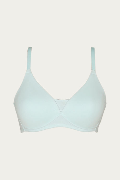 Zivame Velvet Straps Padded Wirefree T Shirt Bra Blue, Blues