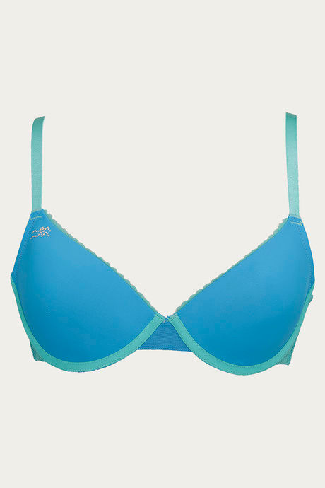 Zivame Zodiac Collection Padded Wired 3 4th Coverage T Shirt Bra Blue Jewel