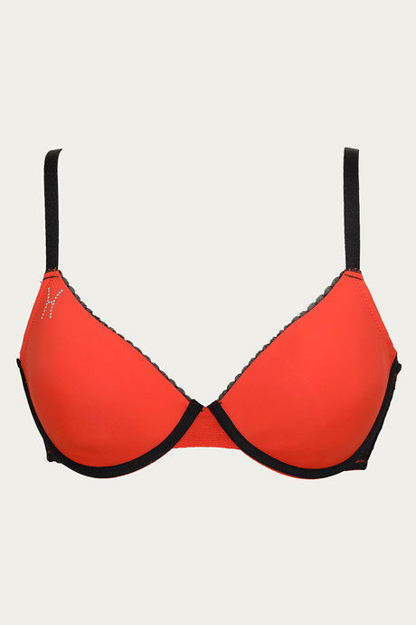 Zivame Zodiac Collection Padded Wired 3 4th Coverage T Shirt Bra High Risk Red