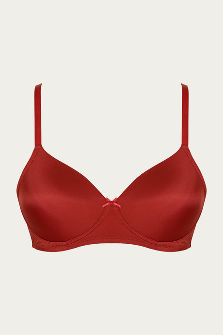 Zivame Beautiful Basics Wirefree Bra Maroon, Reds