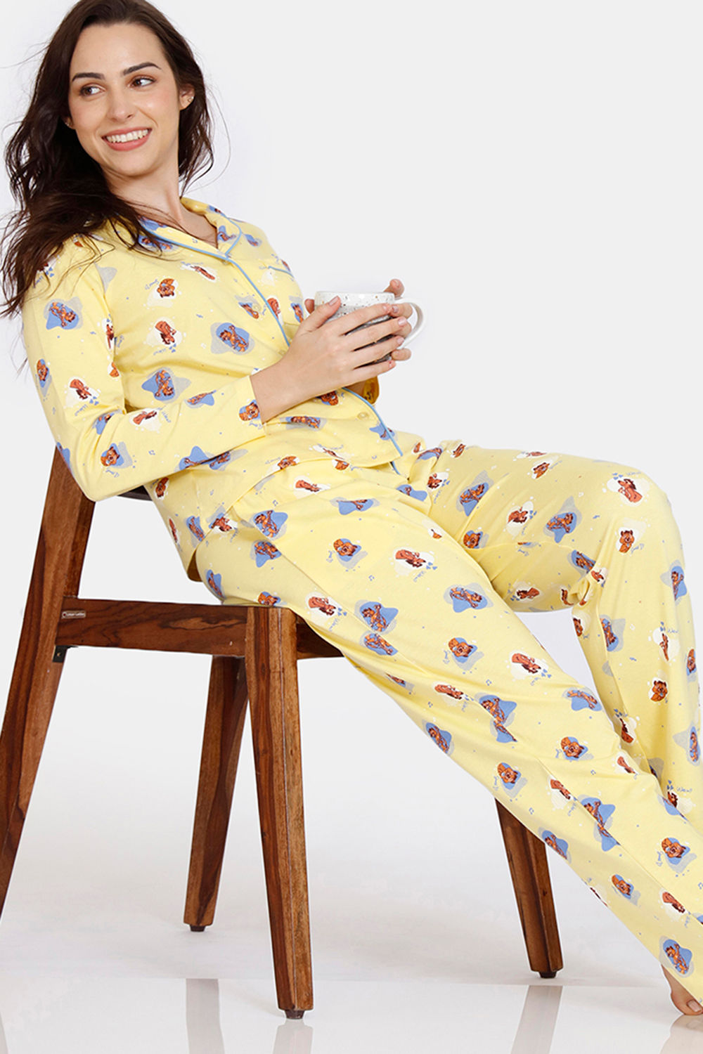 Zivame Mini Me Knit Cotton Mom Kid Pyjama Sets Sunshine