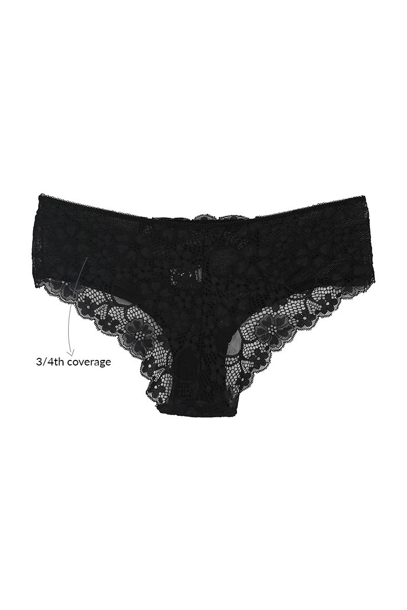 Buy Zivame Luxe Lace Strapless Bra with Hipster Panty- Black at Rs.1690  online
