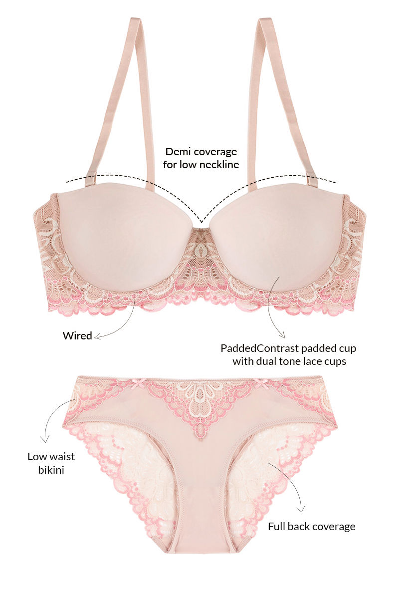 Pink Victoria's Secret T-Shirt Bra and Panty Set