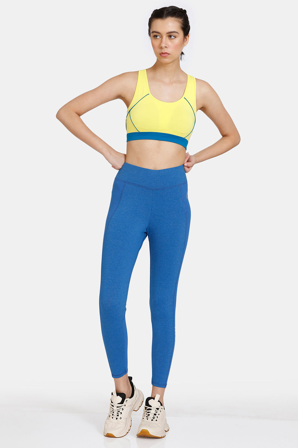 Buy Zelocity Sports Bra With Relaxed Fit Cotton Rich Joggers - Yellowtail