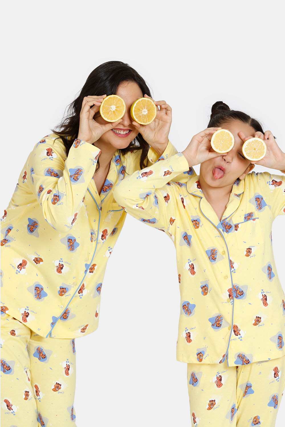 Buy Zivame Mini Me Knit Cotton Mom-Kid Pyjama Sets - Sunshine