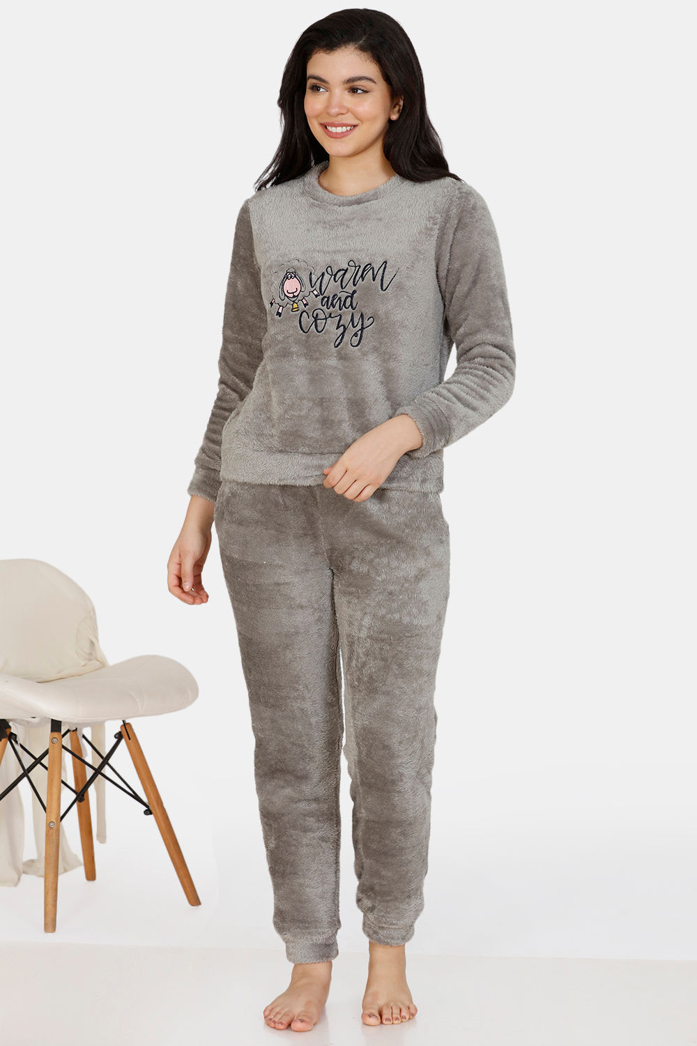 Felina Grey Wolf Pajama Sets for Women