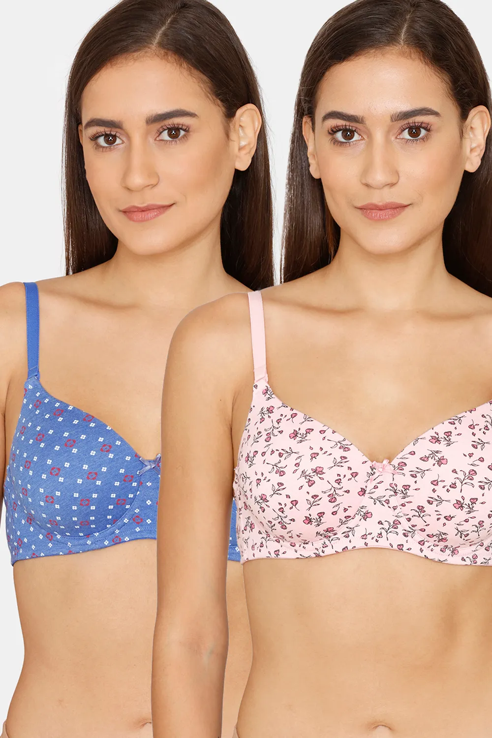 Buy Rosaline Padded Wired 3/4th Coverage T-Shirt Bra (Pack of 2) - Amparo Orchid