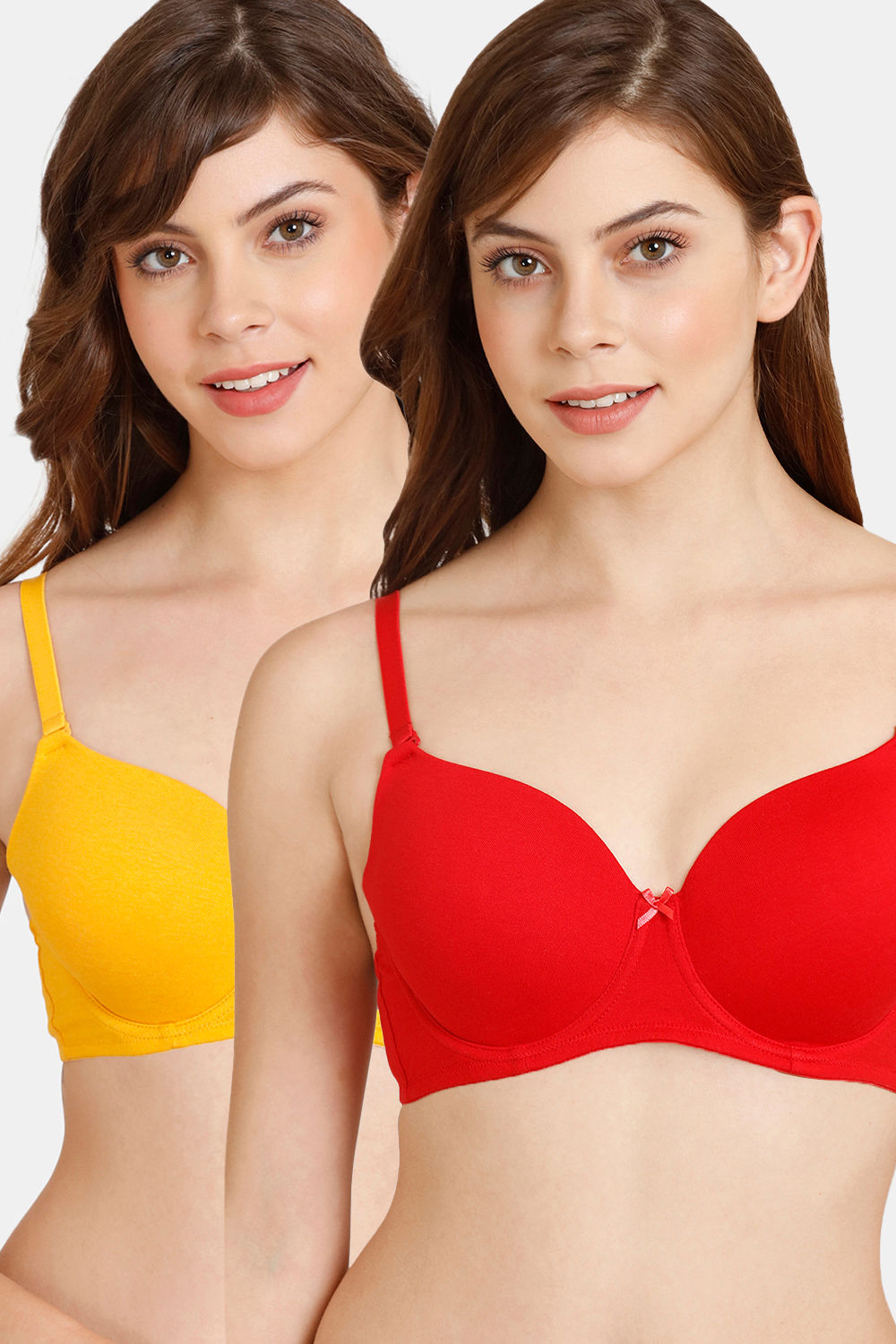 Buy Rosaline Padded Wired 3/4th Coverage T-Shirt Bra (Pack of 2) - Equestrain Cadmium