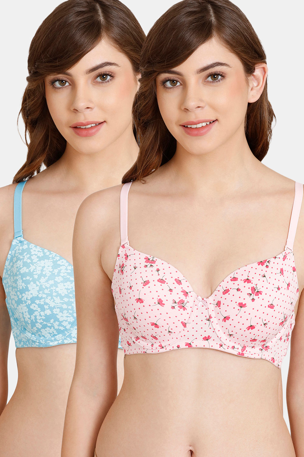 Buy Rosaline Padded Wired 3/4th Coverage T-Shirt Bra (Pack of 2) - Orchid Crystal