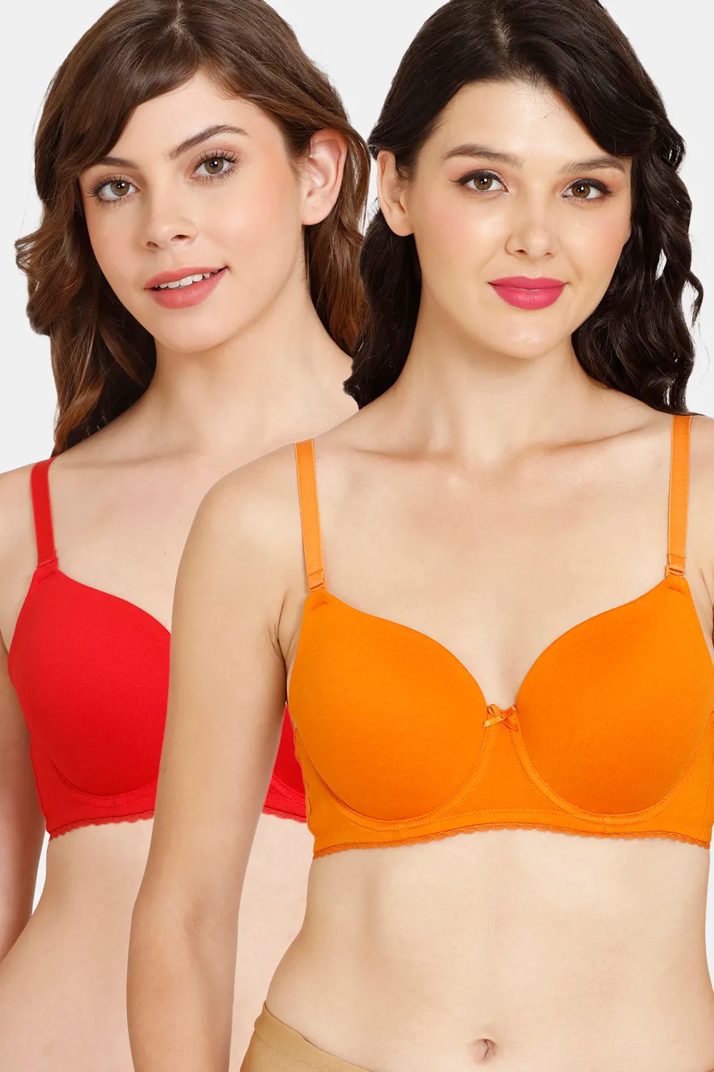 Buy Rosaline Padded Wired 3/4th Coverage T-Shirt Bra (Pack of 2) - Autumn Equestrain