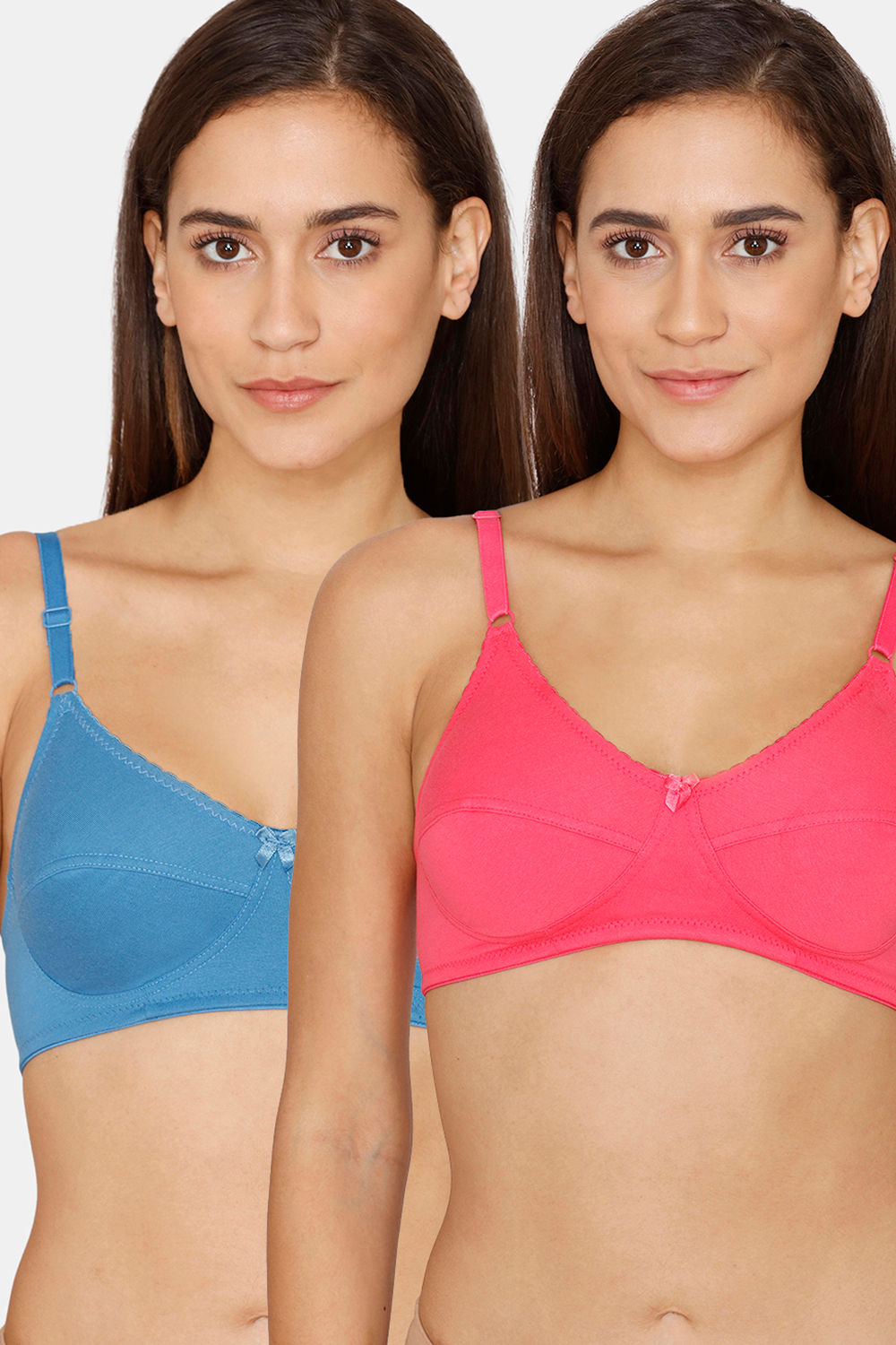 Buy Rosaline Everyday Double Layered Non Wired 3/4th Coverage Bra (Pack of 2) - Vallarta Red