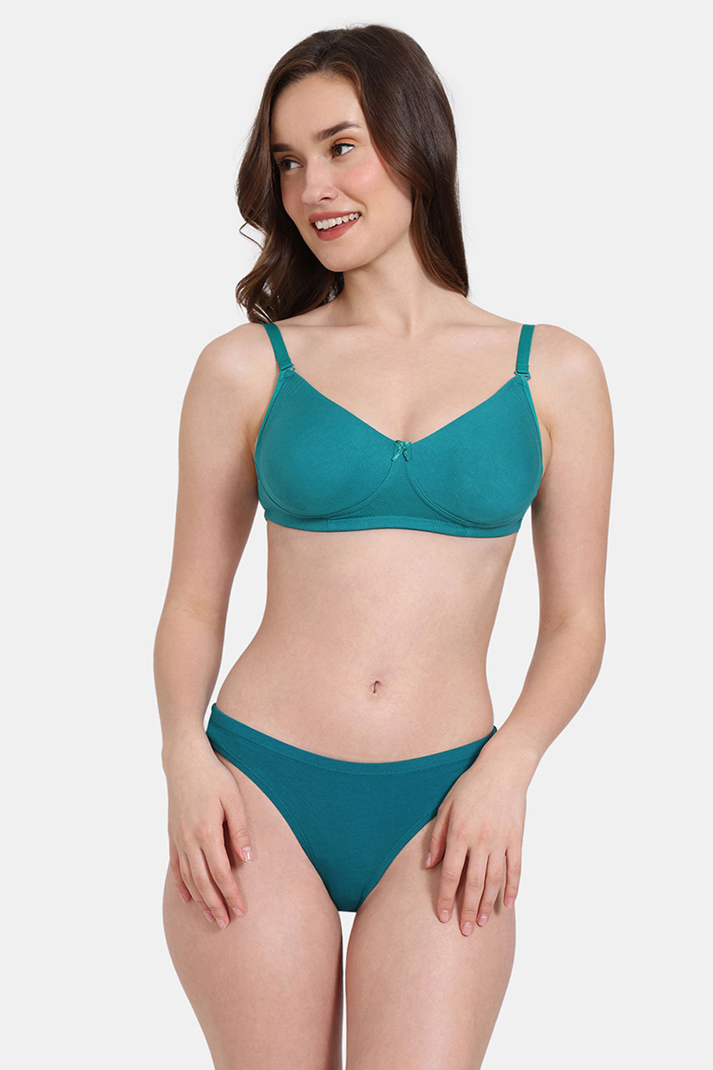 Buy Zivame Beautiful Basics Double Layered Non Wired 3/4th Coverage Backless Bra With Thong Dp