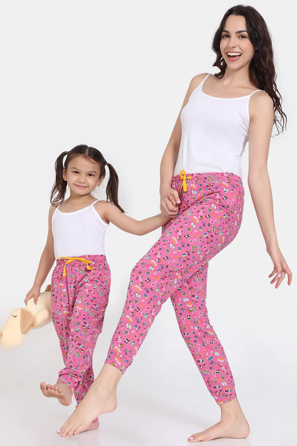 Buy Zivame Mini Me Knit Cotton Mom-Kid Pyjama - Ibis Rose