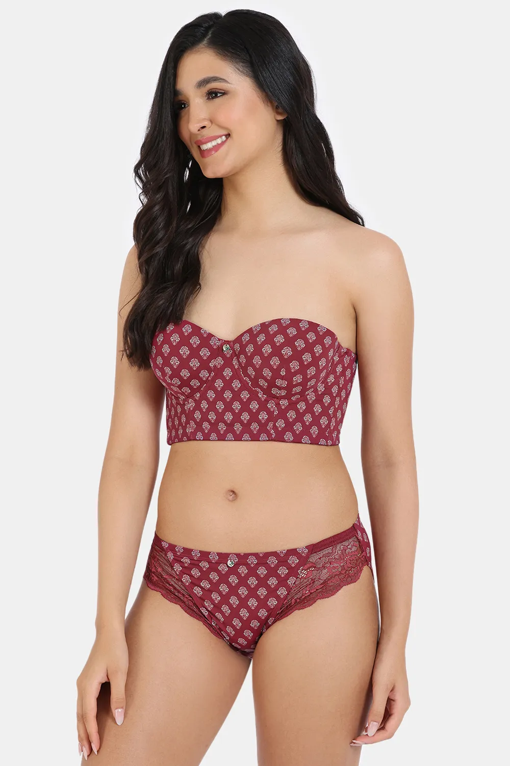 Buy Viral Girl Printed Bikini brief Strapless bra - 1 Lingerie Set Online  at Low Prices in India 
