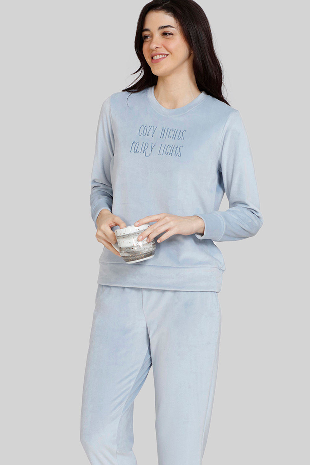– Top Modest Zip Half Knit Velour FARES knit ensemble like velour トップス Medium Half Cozy | Beige トップス