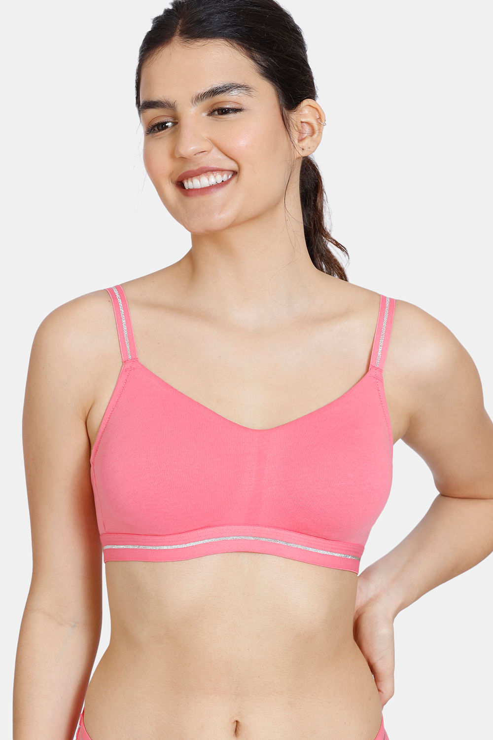 Le femi Women/Girls's Cotton Spandex Padded Non Wired Camisole Built-In Bra  With Removable And