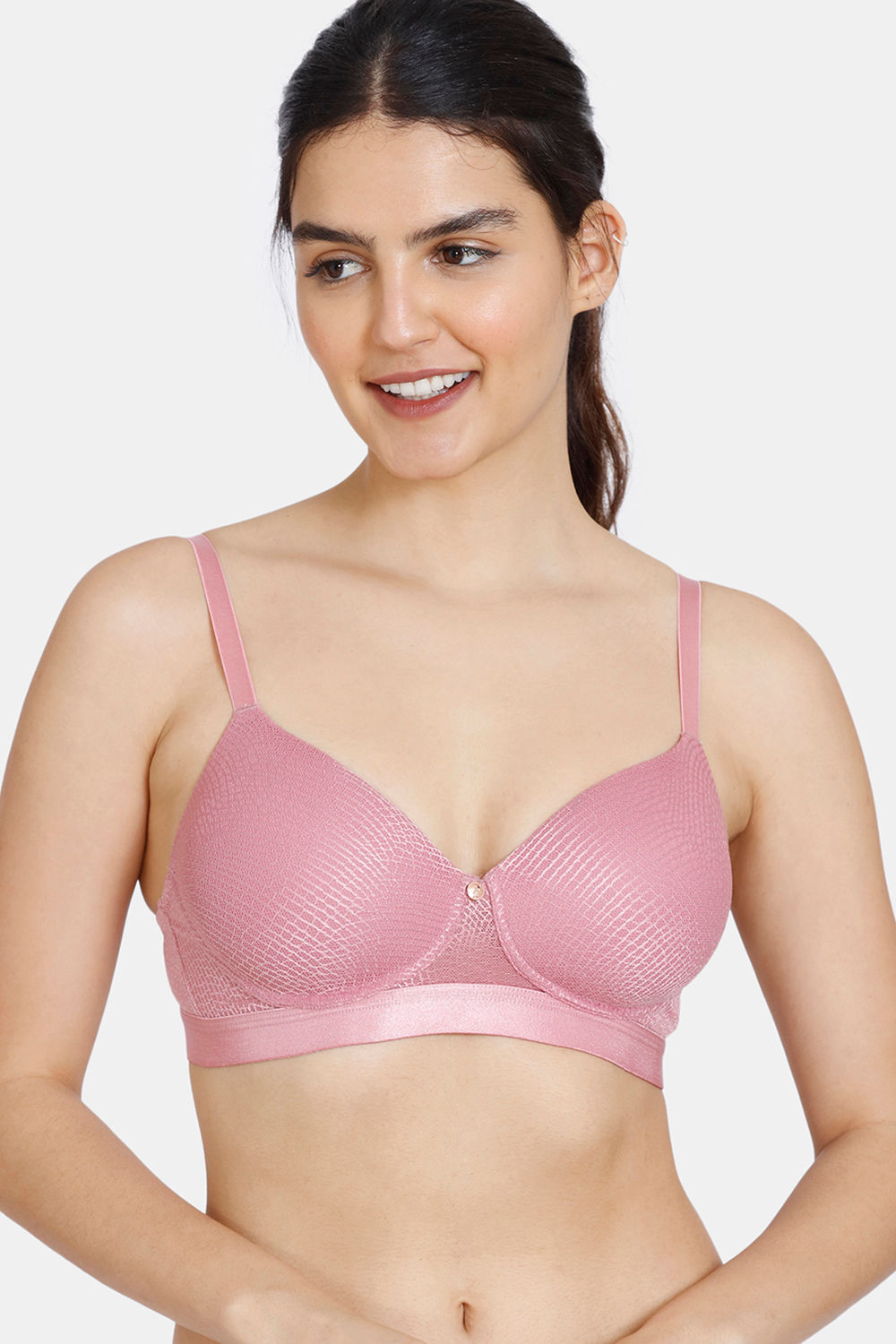 Buy Zivame Beautiful Basics Padded Wired 3/4Th Coverage T-Shirt Bra With  Hipster Panty - Dusk Blue at Rs.745 online