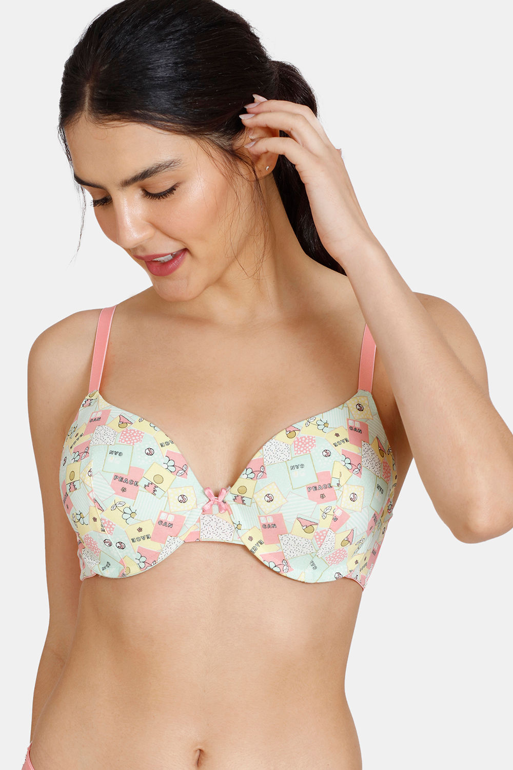 Buy Zivame Dancing Queen Padded Non Wired 3/4th Coverage T-Shirt Bra -  Forge Iron at Rs.400 online