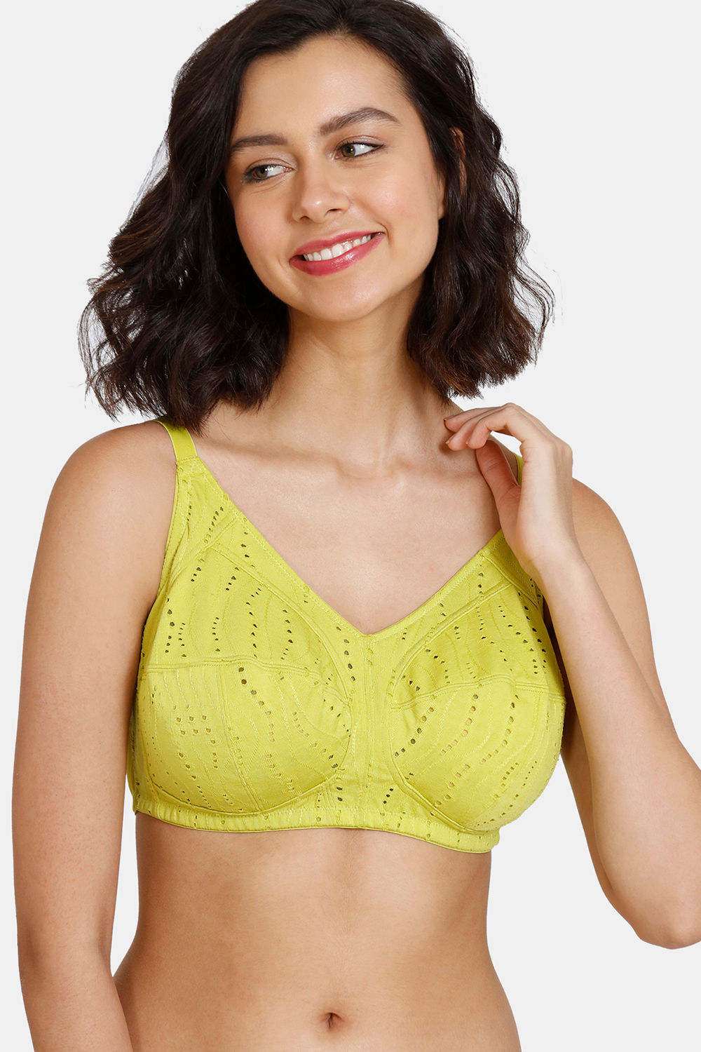 Buy Zivame Vivacious Double Layered Non-Wired 3/4th Coverage Super Support  Bra With Hipster Panty - Orange Print at Rs.830 online