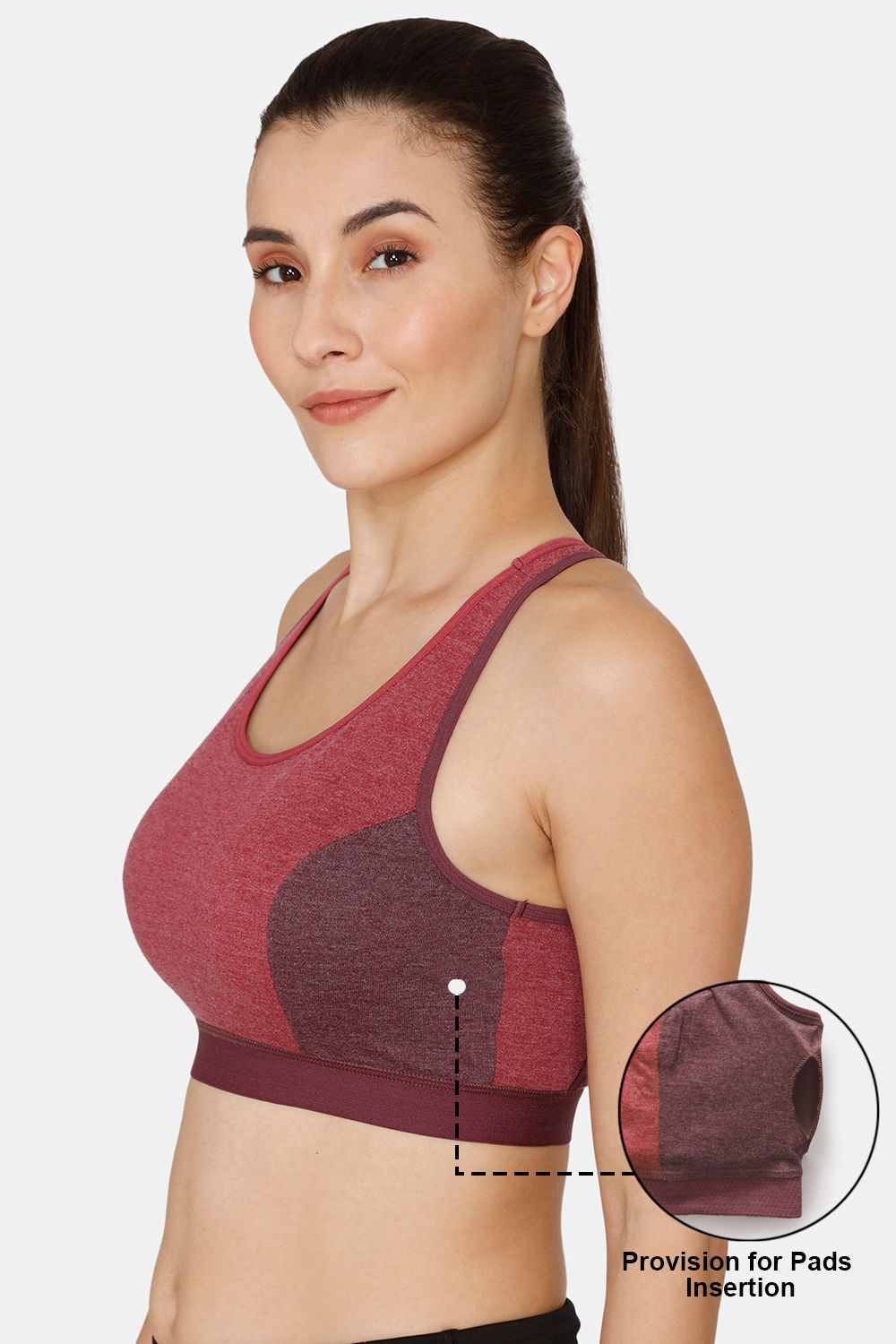 Buy Rosaline Cotton Rich Sports Bra With Removable Pads - Saxony Blue at  Rs.695 online