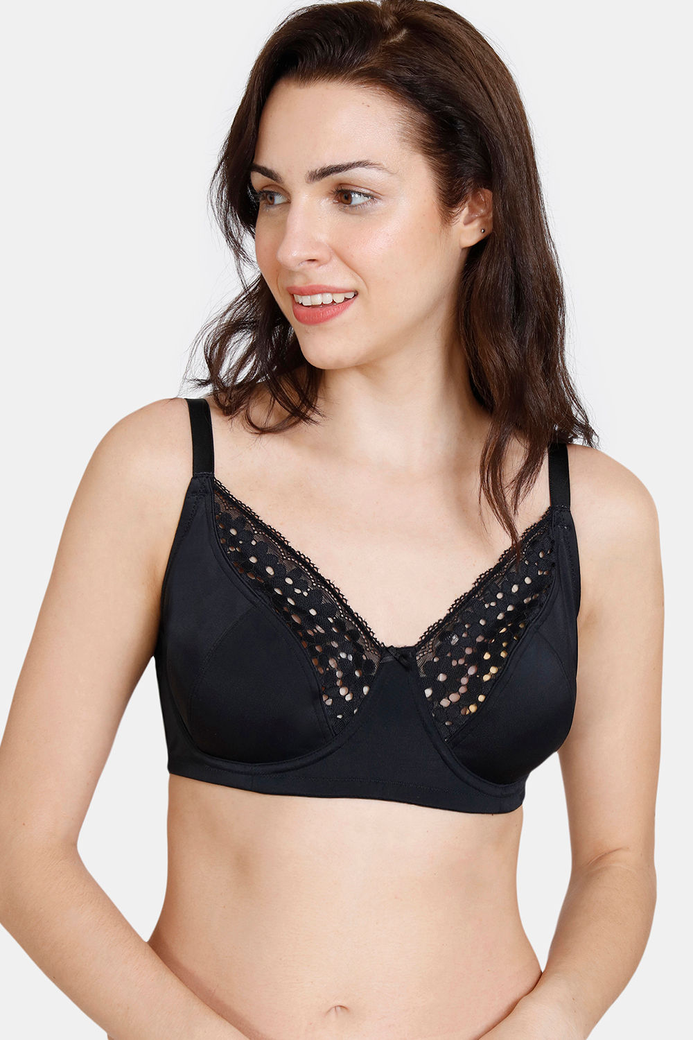 Buy Zivame Serenade Double Layered High Wired Full Coverage Super Support  Lace Bra With Hipster Panty - Anthracite at Rs.807 online