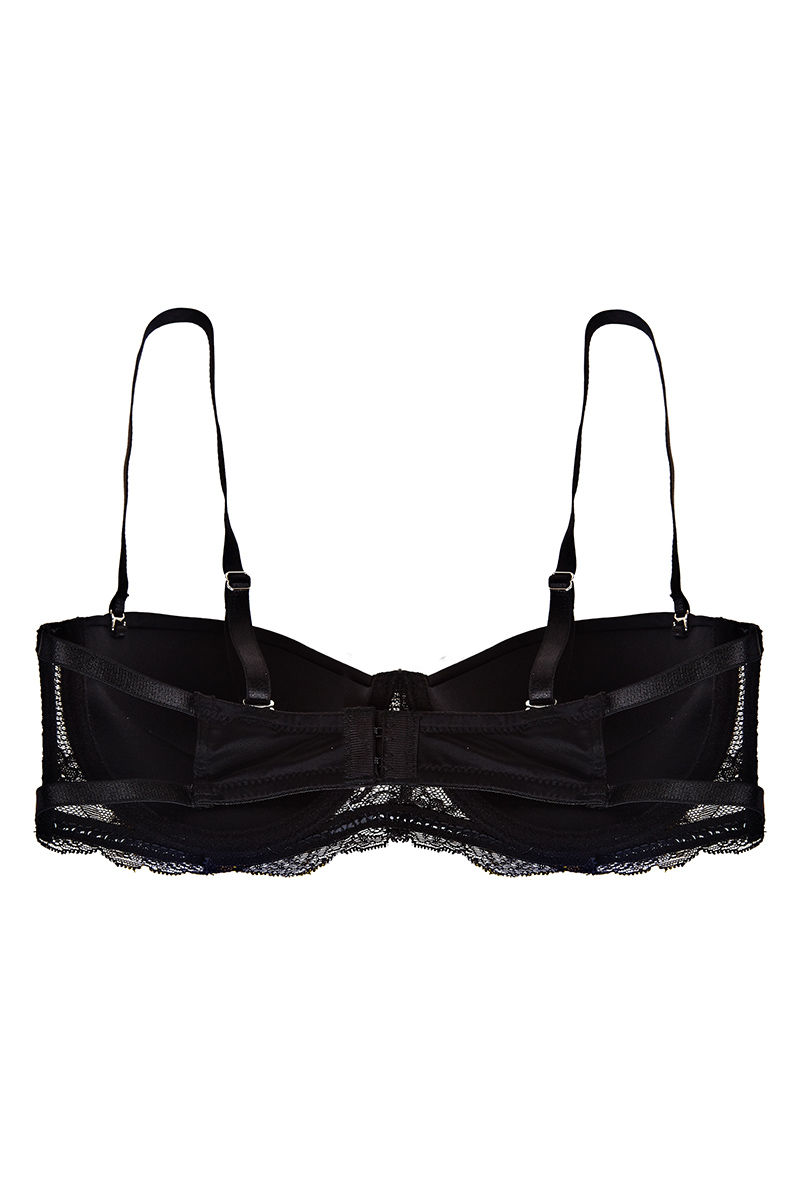 Buy Invisi Padded Underwired Full Cup Strapless Balconette Bra in Black  with Transparent Straps & Band Online India, Best Prices, COD - Clovia -  BR1927R13