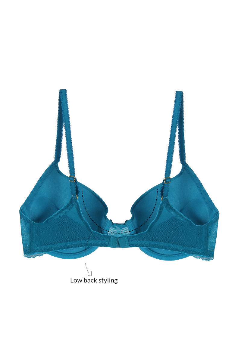 Buy Zivame Satin Balconette Bra with Mid Rise Bikini Panty- Mermaid Blue at  Rs.1890 online