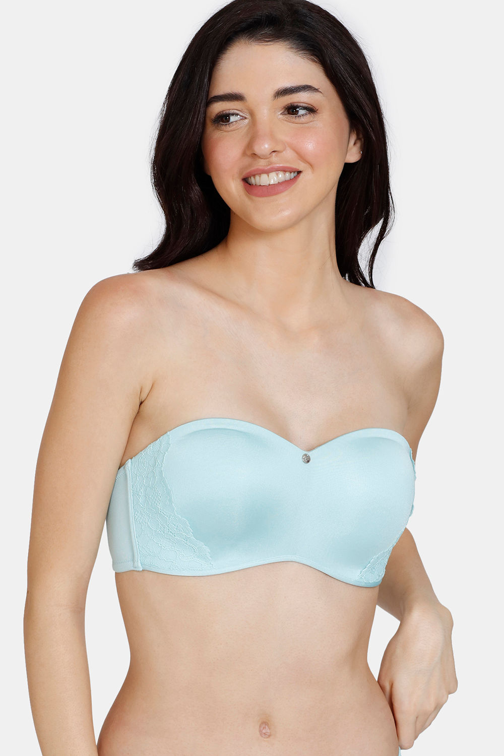 Buy Zivame Beautiful Basics Padded Wired 3/4th Coverage Strapless Bra - Lava  Smoke at Rs.547 online