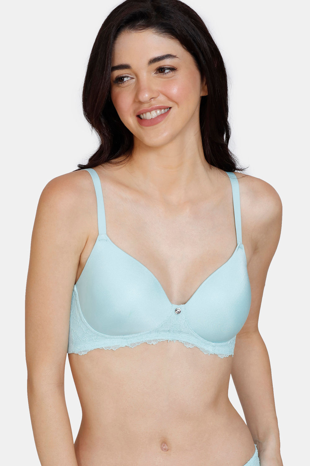 Buy Zivame Marshmallow Padded Non Wired 3/4th Coverage T-Shirt Bra With  Bikini Panty - Plume at Rs.1164 online