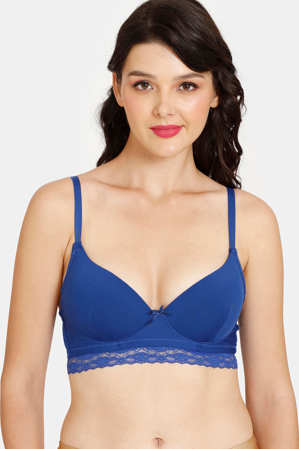Rosaline Padded Wired 3/4th Coverage T-Shirt Bra (Pack of 2) - Flowering  Blue