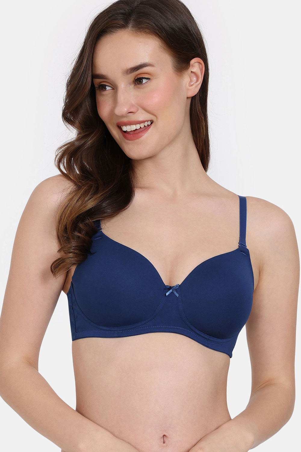 Buy Zivame Padded Non Wired 3/4th Coverage Bra With Hipster Panty - N Peony  B Depth at Rs.898 online