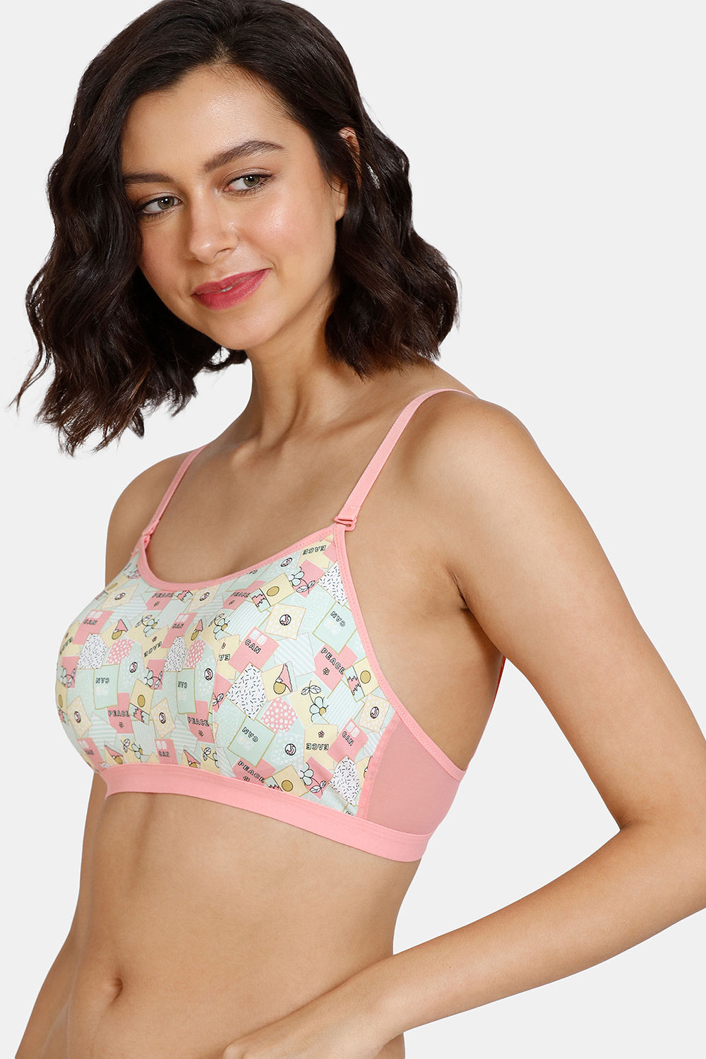 Buy Zivame Comikart Padded Non Wired Full Coverage Cami Bra With Hipster  Panty - Flamingo Pink at Rs.797 online