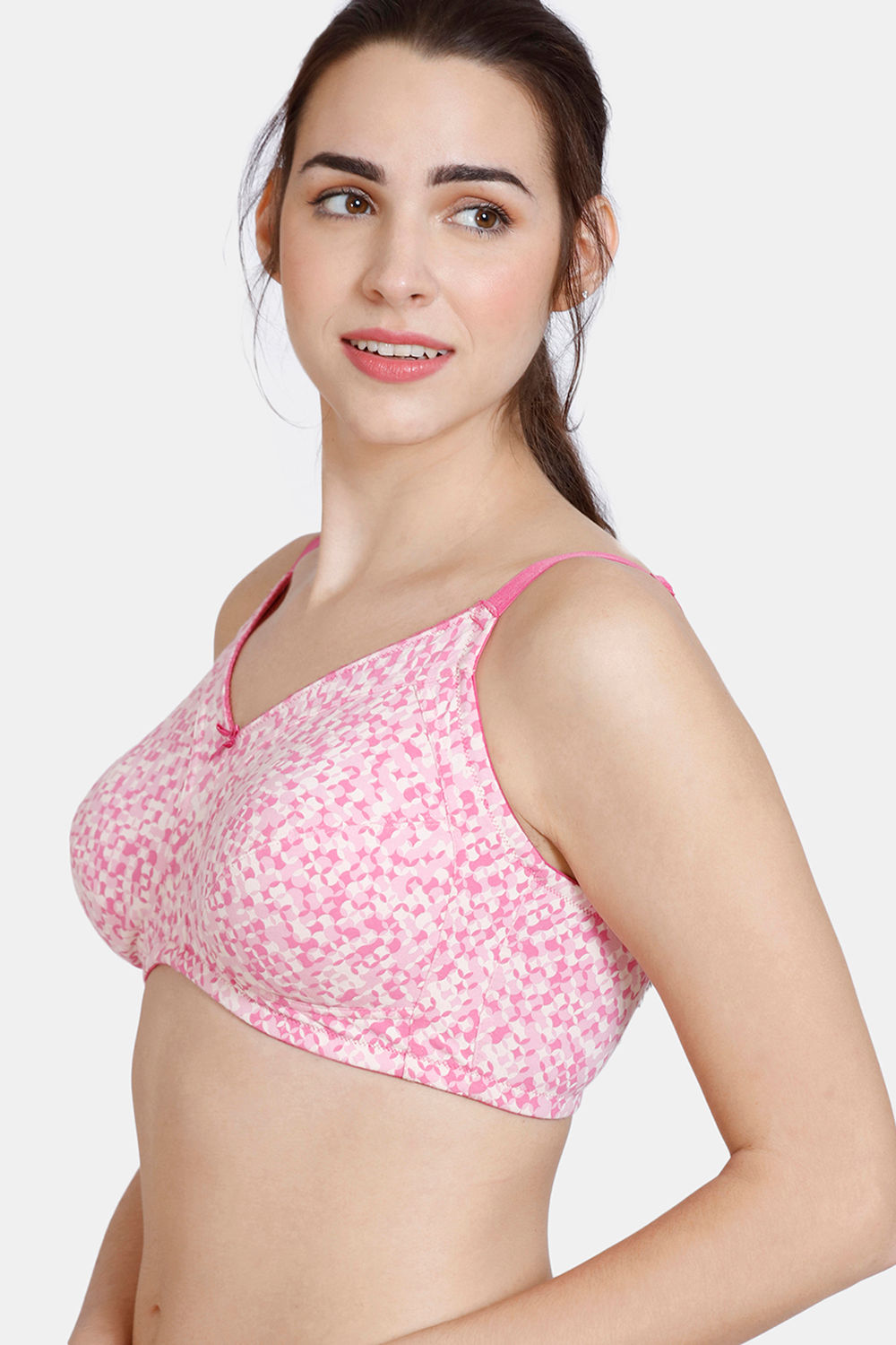 Buy Zivame True Curv Mosaic Valley Double Layered Non Wired 3/4th Coverage  Super Support Bra - Pink Print at Rs.699 online