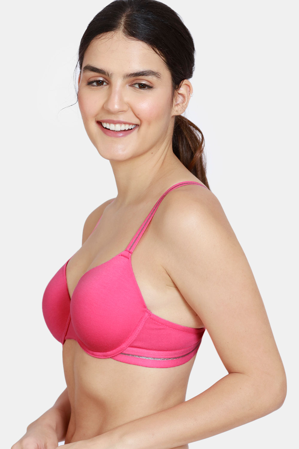 Buy Zivame Copper Infused Padded Non-Wired 3/4Th Coverage T-Shirt Bra With  Low Rise Panty - Anthracite at Rs.849 online