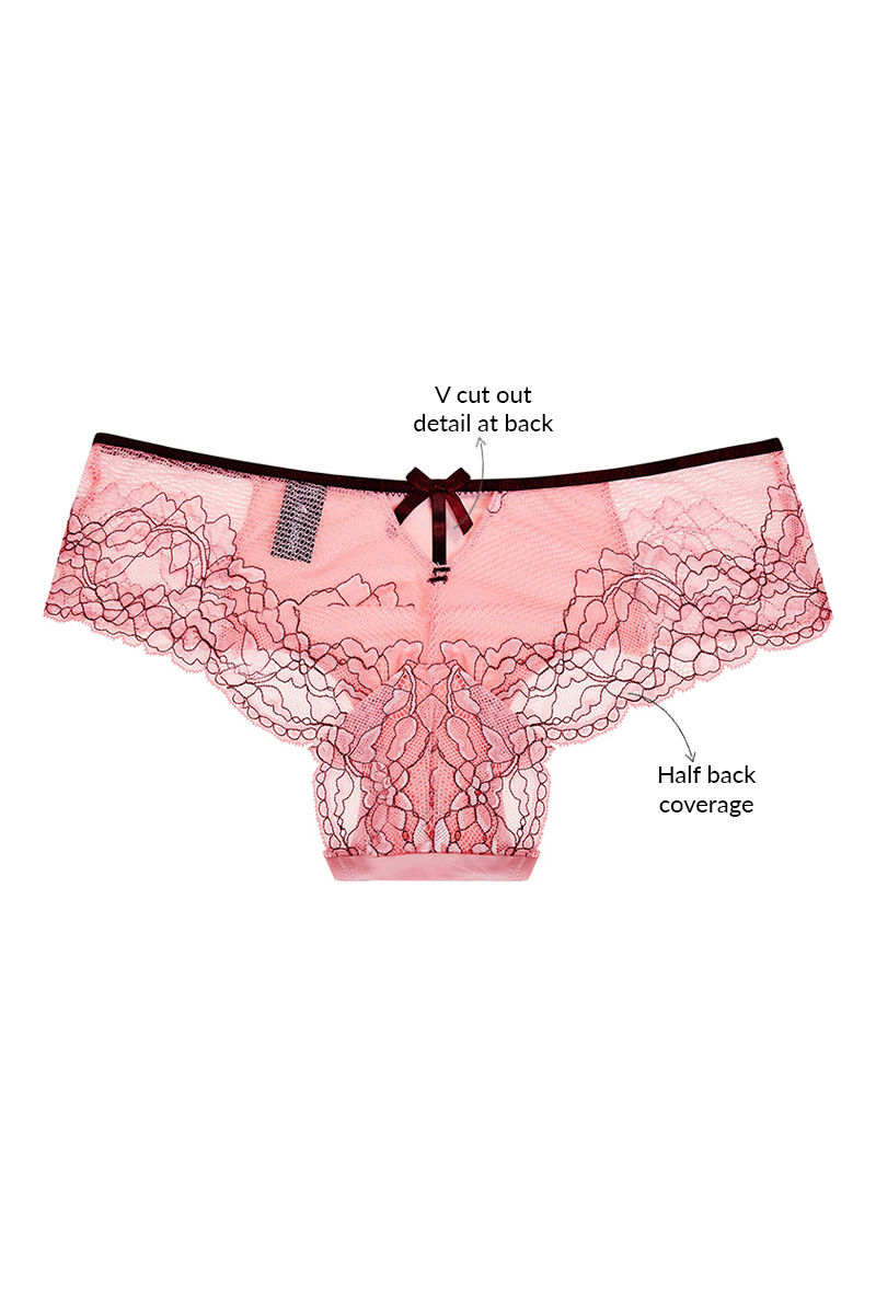 Buy Zivame Moderate Pushup Strapless Bra With Mid Rise Cheeky Panty-Pink at  Rs.1490 online