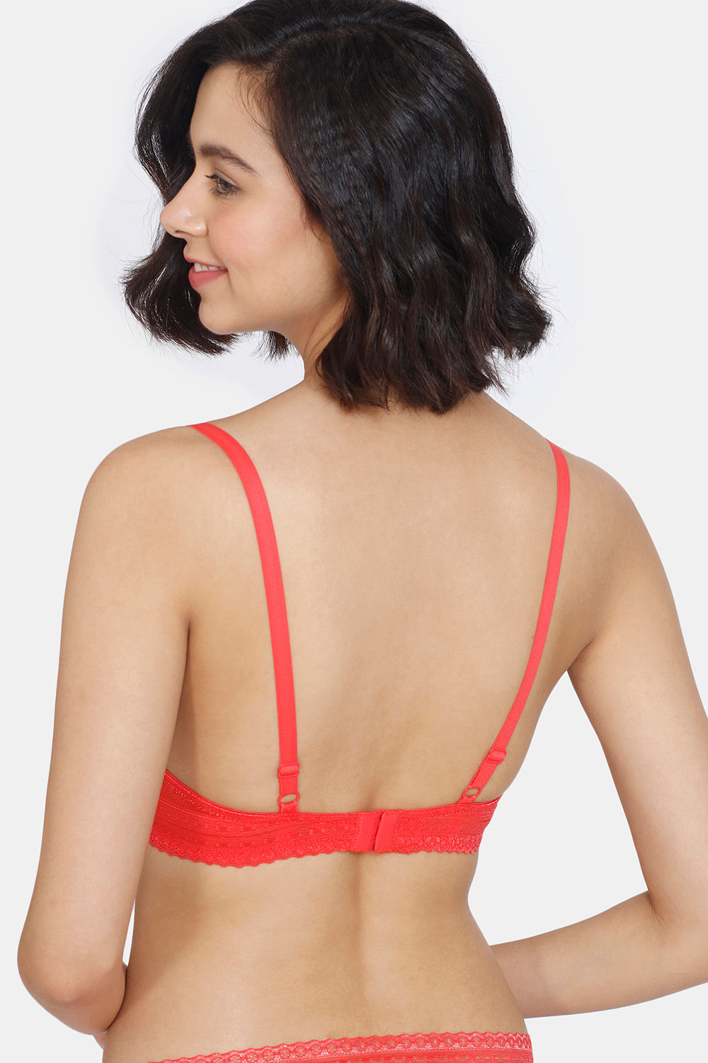Zivame Heartstopper Push-Up Wired 3/4th Coverage Bra With Hipster Panty -  Hibiscus