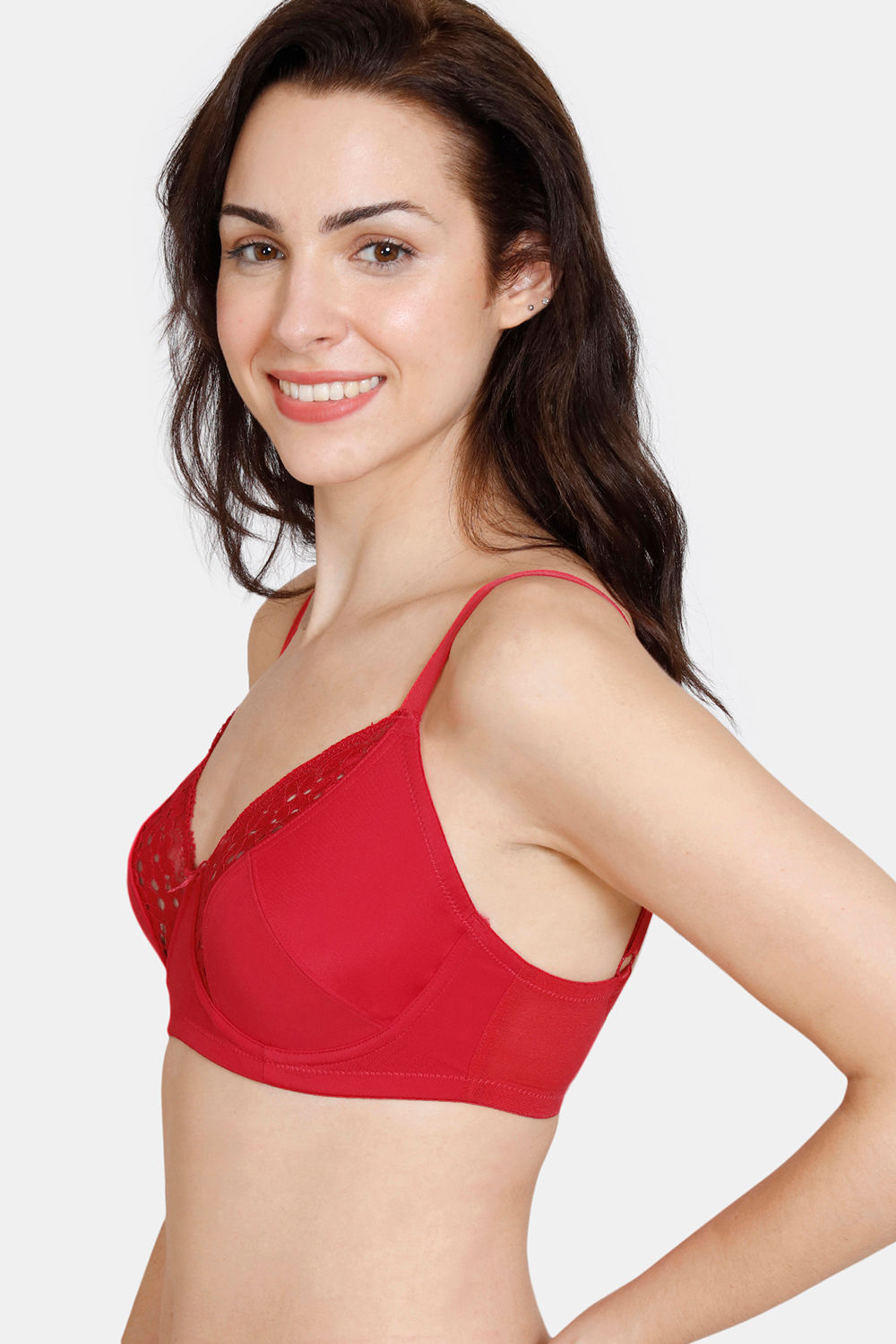 Zivame Serenade Double Layered High Wired Full Coverage Super Support Lace  Bra With Hipster Panty - Ski Patrol