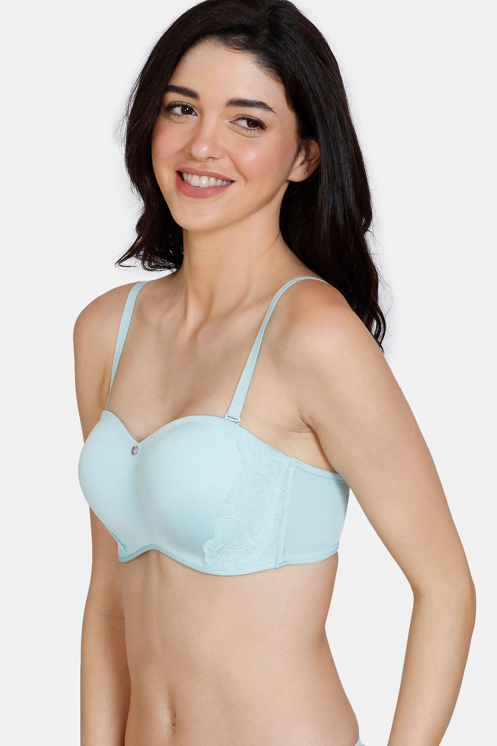Buy Zivame New Romance Padded Wired 3/4Th Coverage Strapless Bra With  Bikini Panty - Amber Glow at Rs.1288 online