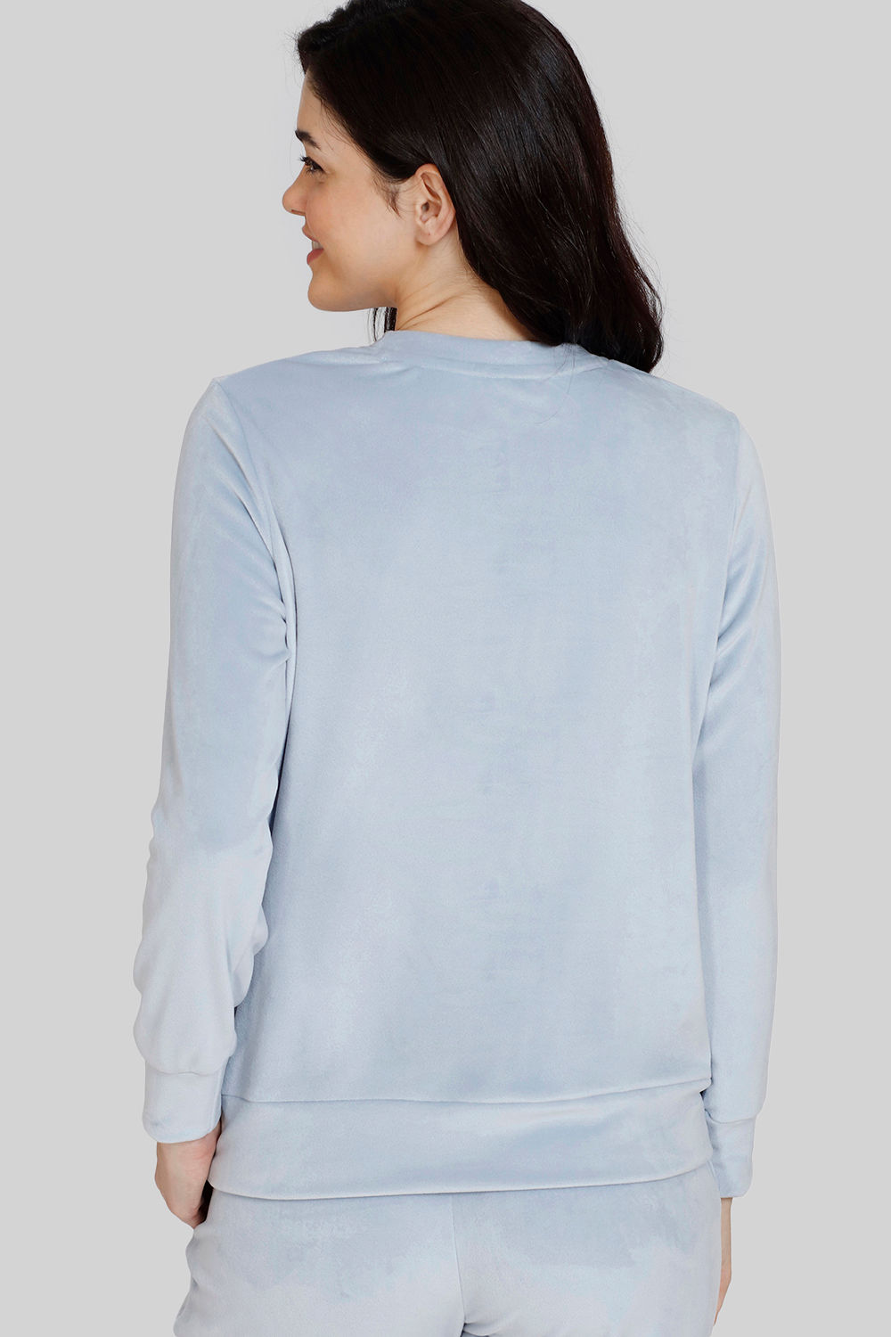 Buy Zivame Velour Knit Poly Loungewear Top & Pant - Niagara Mist