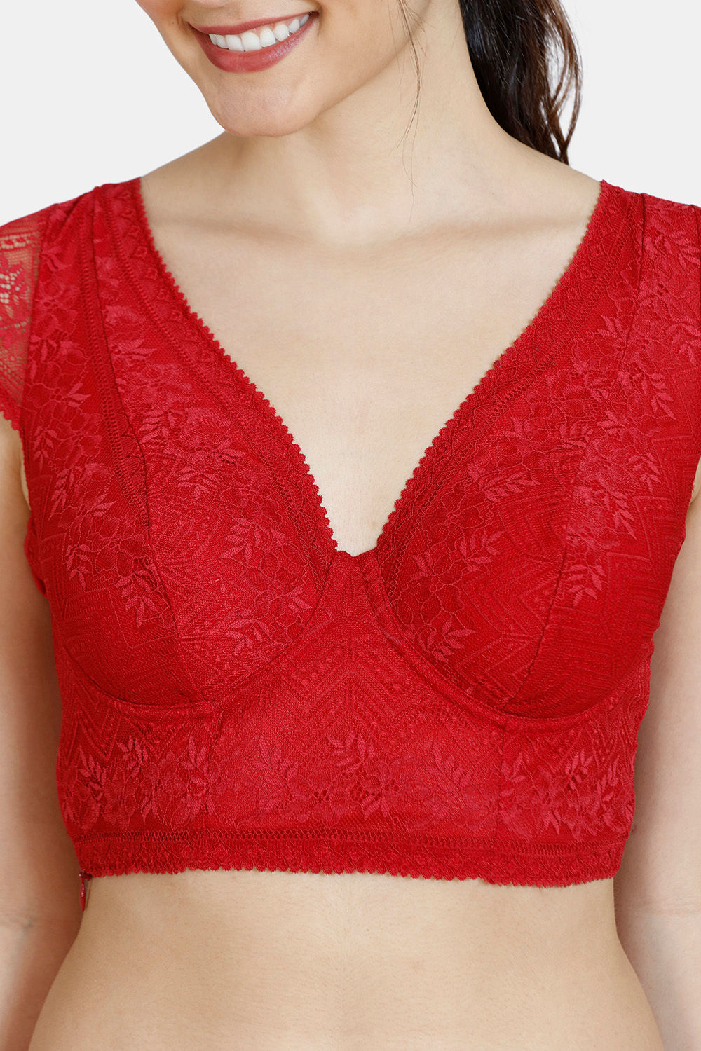 Buy Zivame Love Stories Padded Wired Full Coverage Blouse Bra - Chilli  Pepper - Red Online