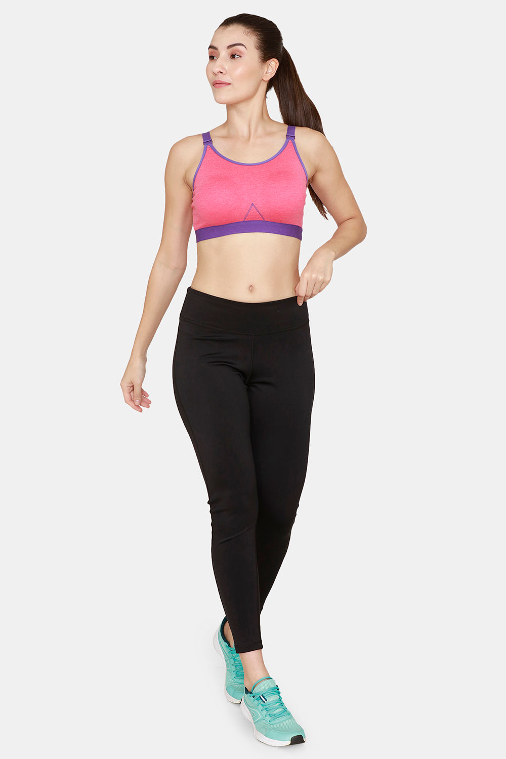 Buy Rosaline Cotton Rich Sports Bra With Removable Pads