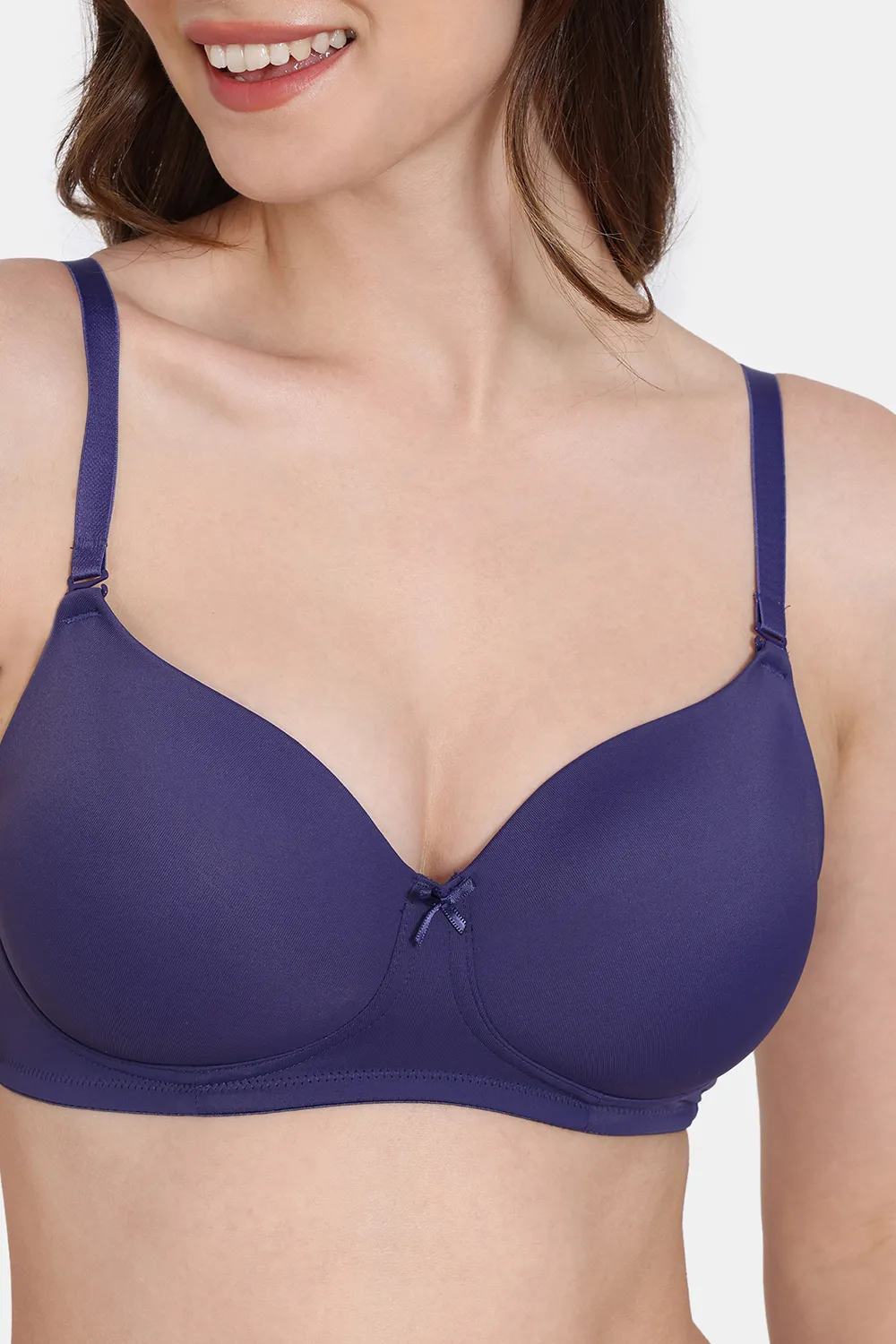 Buy Zivame Padded Non Wired 3/4th Coverage T-Shirt Bra With