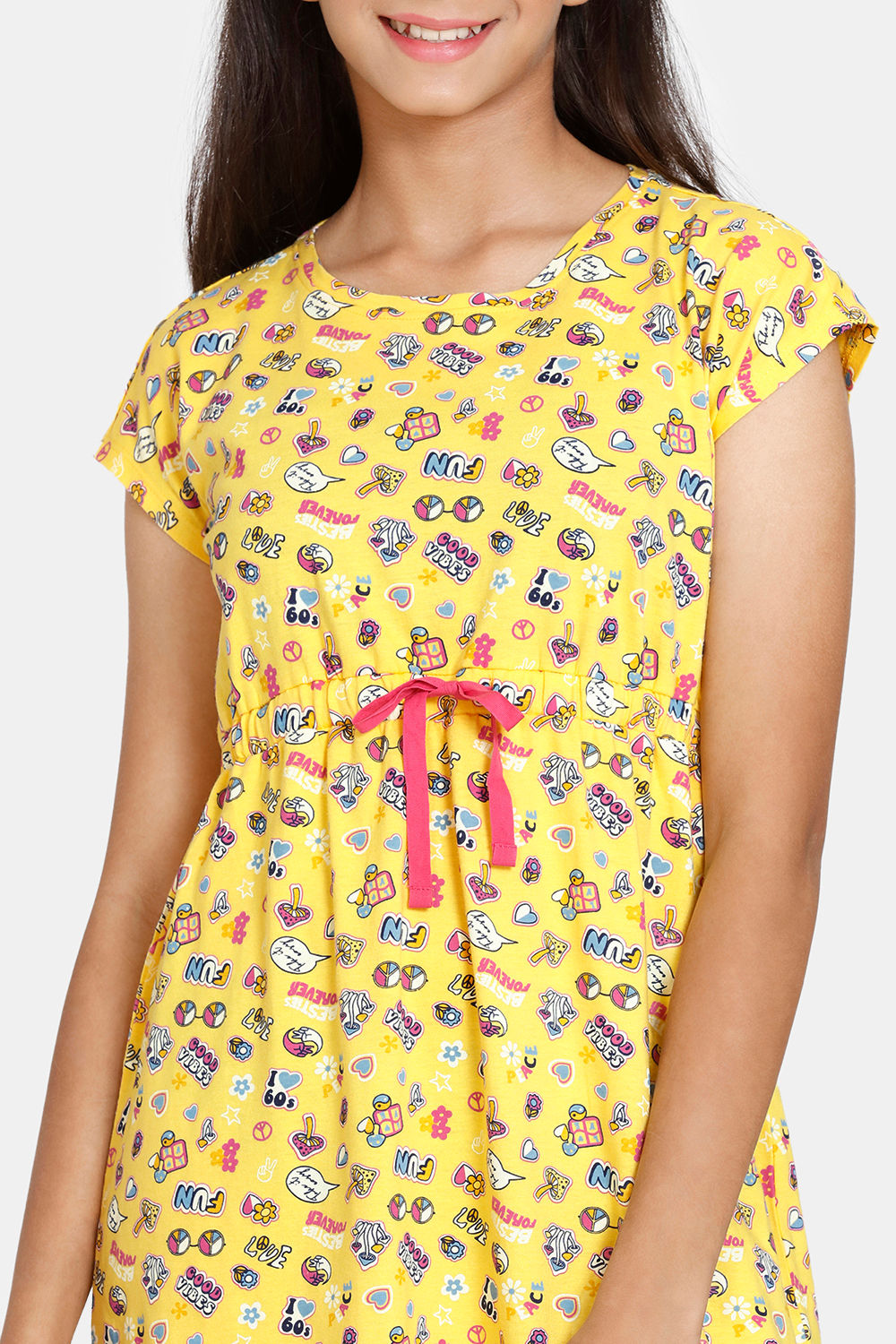Buy Zivame Mini Me Knit Cotton Mom-Kid Mid Length Nightdress - Blue Bell at  Rs.1718 online