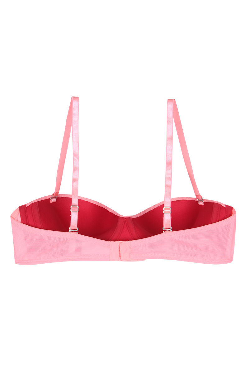 Buy Zivame Cuppa Contrast Moderate Pushup Strapless Bra- Pink with Blue at  Rs.348 online