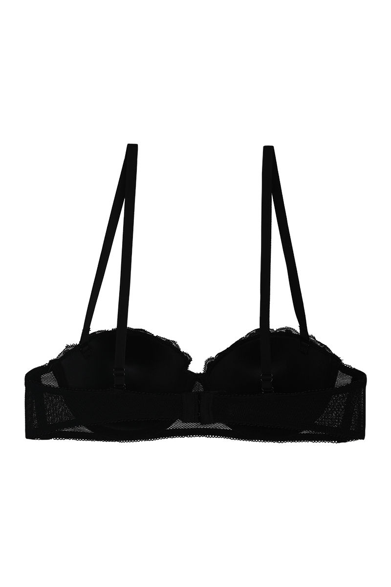 Buy Zivame Dual Toned Summer Lace Strapless Push Up Bra With Hipster  Panty-Black at Rs.1470 online