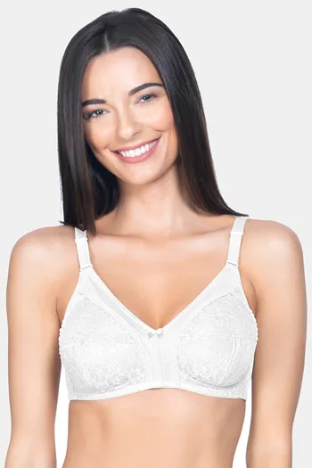 Zivame Lace Non-Wired Hook and Eye Closure Super Support Bra