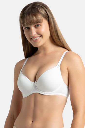 Jockey Women's Bra Smooth & Sleek Underwire T-Shirt Bra, White, 36C at   Women's Clothing store