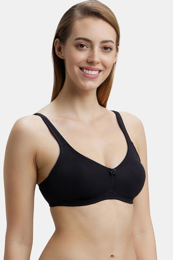 Jockey Double Layered Non Wired Full Coverage T-Shirt Bra Black