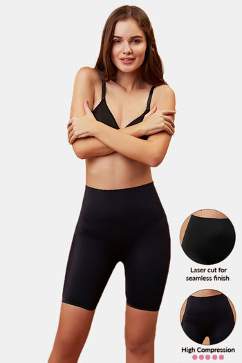 Zivame Seamless Body Sculpting High Rise Mid Thigh Flawless Shaper- Skin :  : Clothing & Accessories