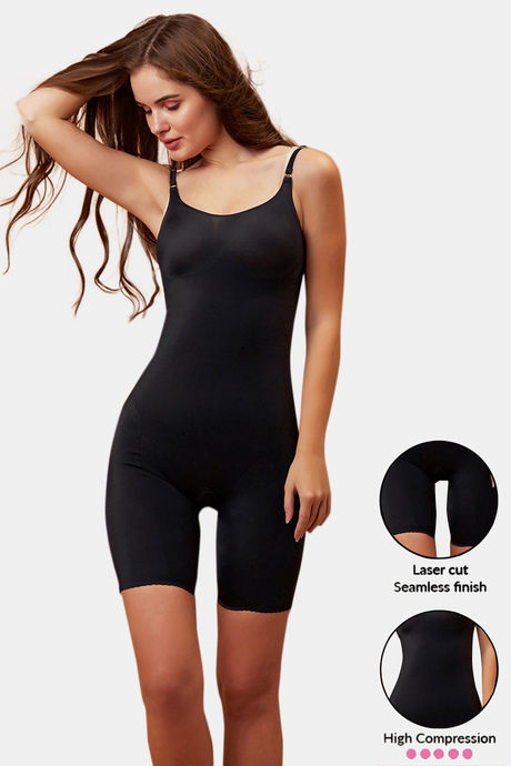 Buy Laser-Cut No-Panty Lines High Compression Body Shaper in Black